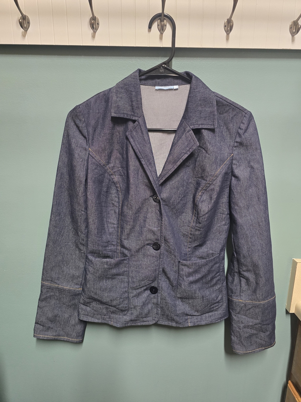 Vintage Vero Moda Dark Blue Denim Blazer Jacket Sizw Xs